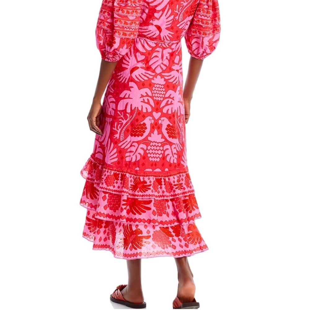 Farm Rio NWOT Jungle Tiered Midi Wrap Dress Size XS - Picture 7 of 8